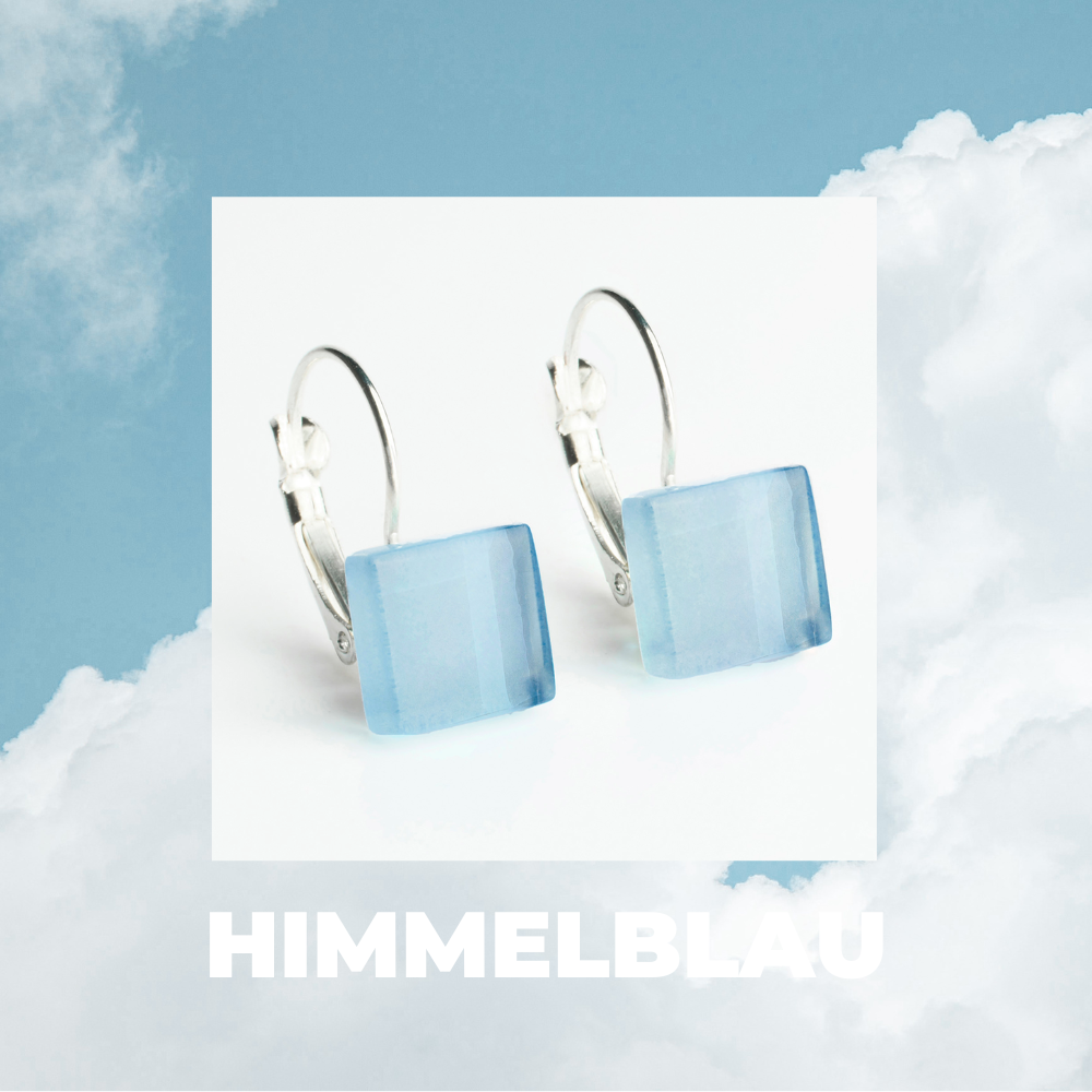 Foto von Geometrische Ohrringe aus Glas • 10mm