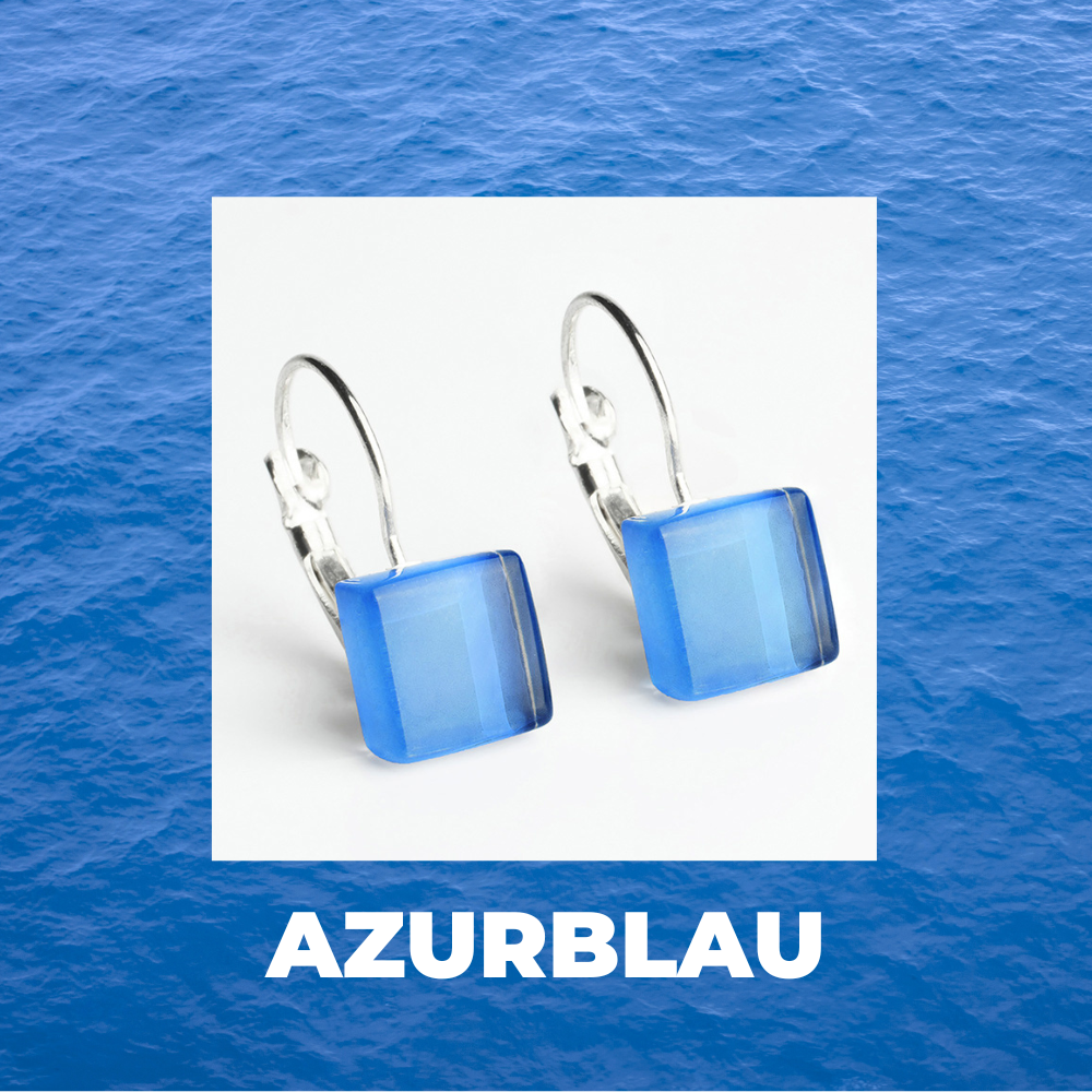 Foto von Geometrische Ohrringe aus Glas • 10mm