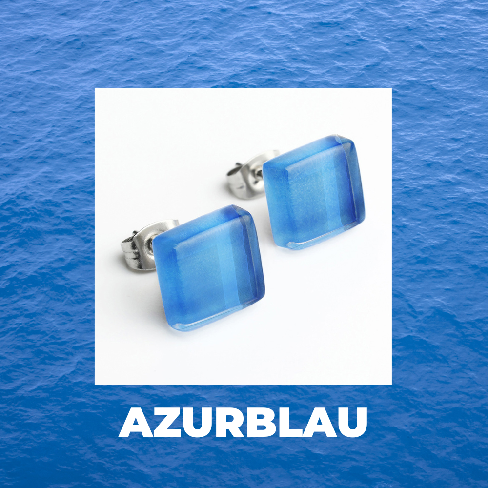 Foto von Small glass stud earrings • 10mm 