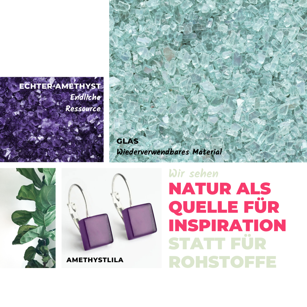 Foto von Geometrische Ohrringe aus Glas • 10mm