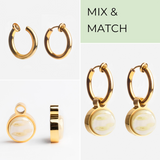 Foto von Hoop clip earrings with pendants • Mix & Match ear clips • 14mm