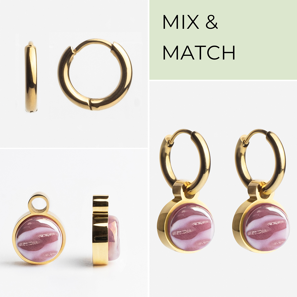 Foto von Hoop earrings with pendants • Mix & Match earrings • 12mm