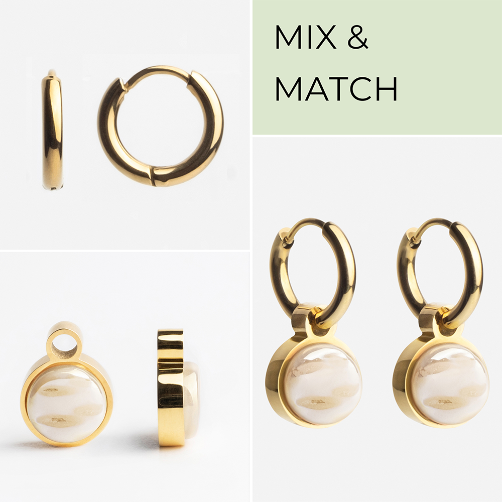 Foto von Hoop earrings with pendants • Mix & Match earrings • 12mm