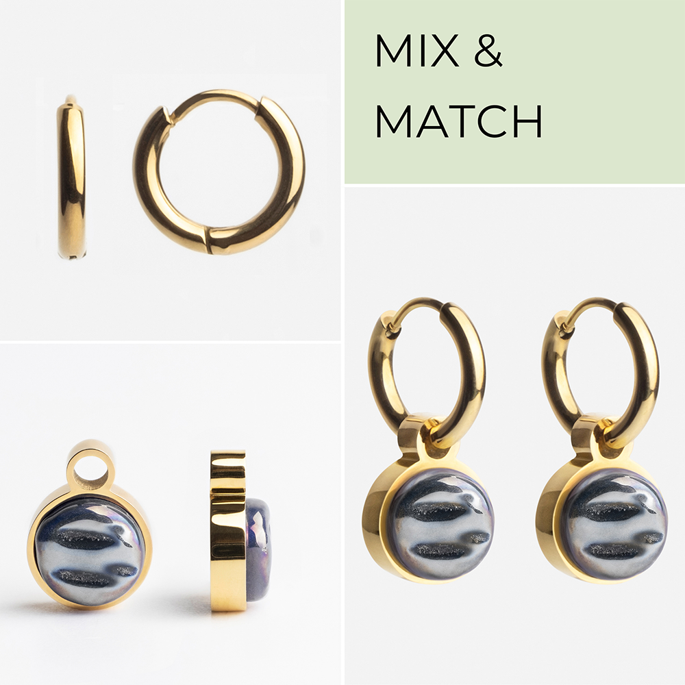 Foto von Hoop earrings with pendants • Mix & Match earrings • 12mm