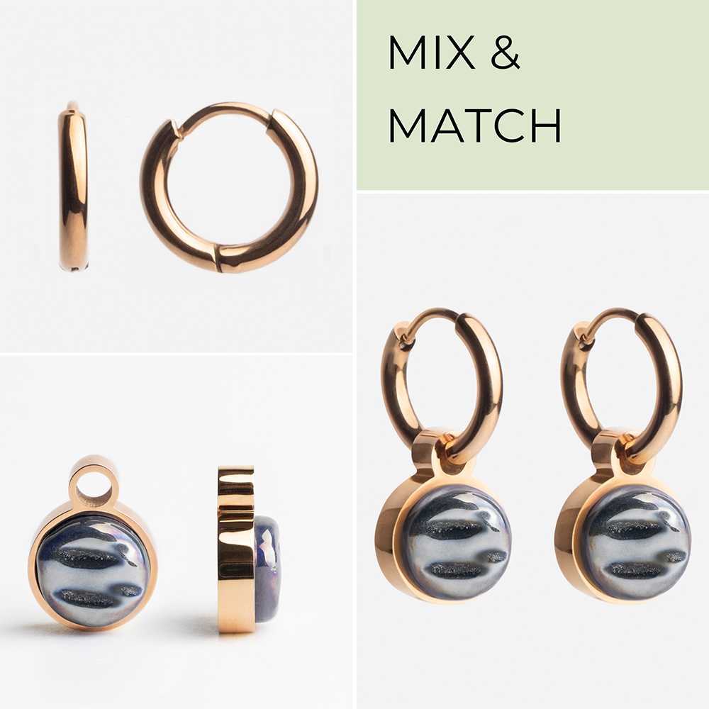 Foto von Hoop earrings with pendants • Mix & Match earrings • 12mm