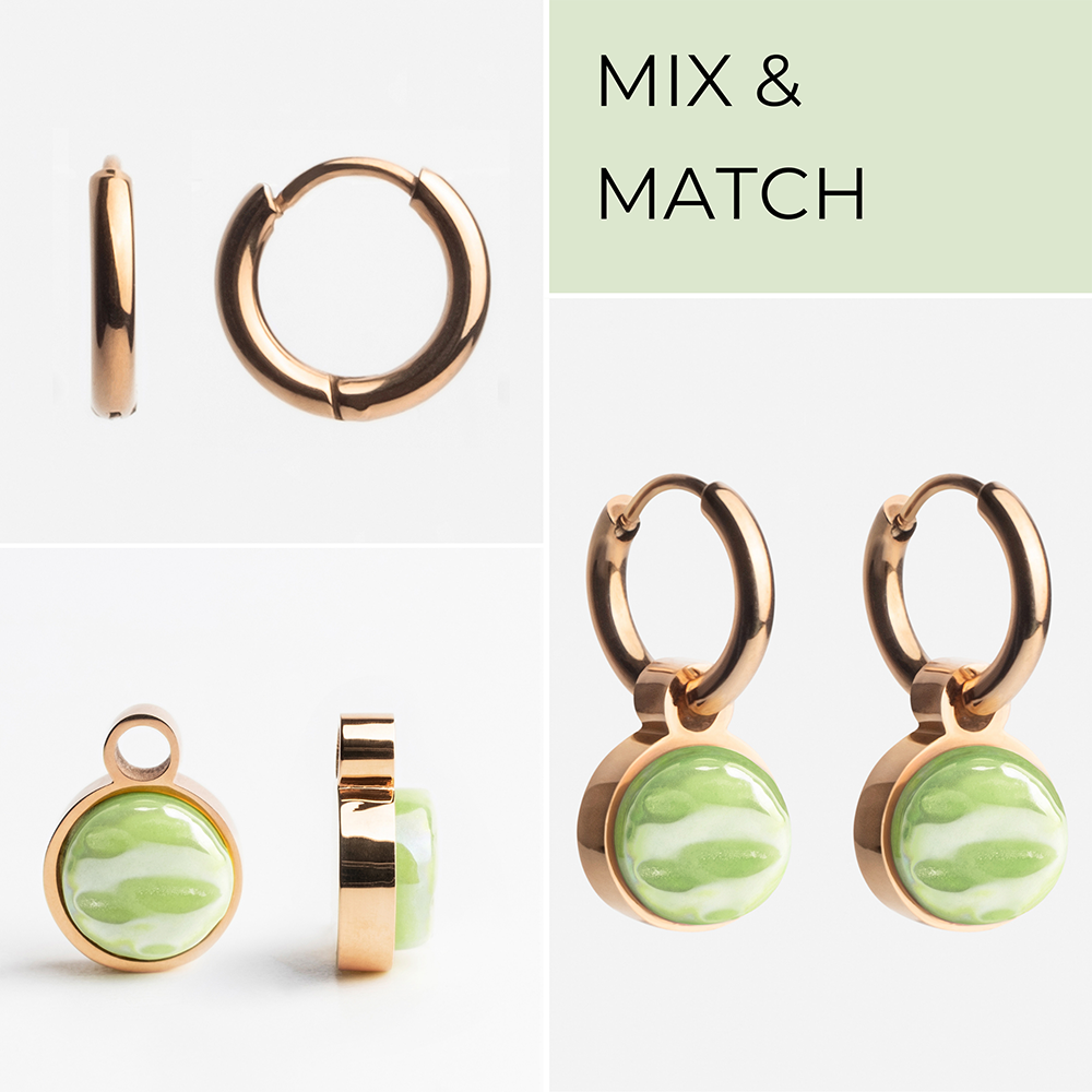 Foto von Hoop earrings with pendants • Mix & Match earrings • 12mm