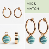 Foto von Hoop clip earrings with pendants • Mix & Match ear clips • 18mm