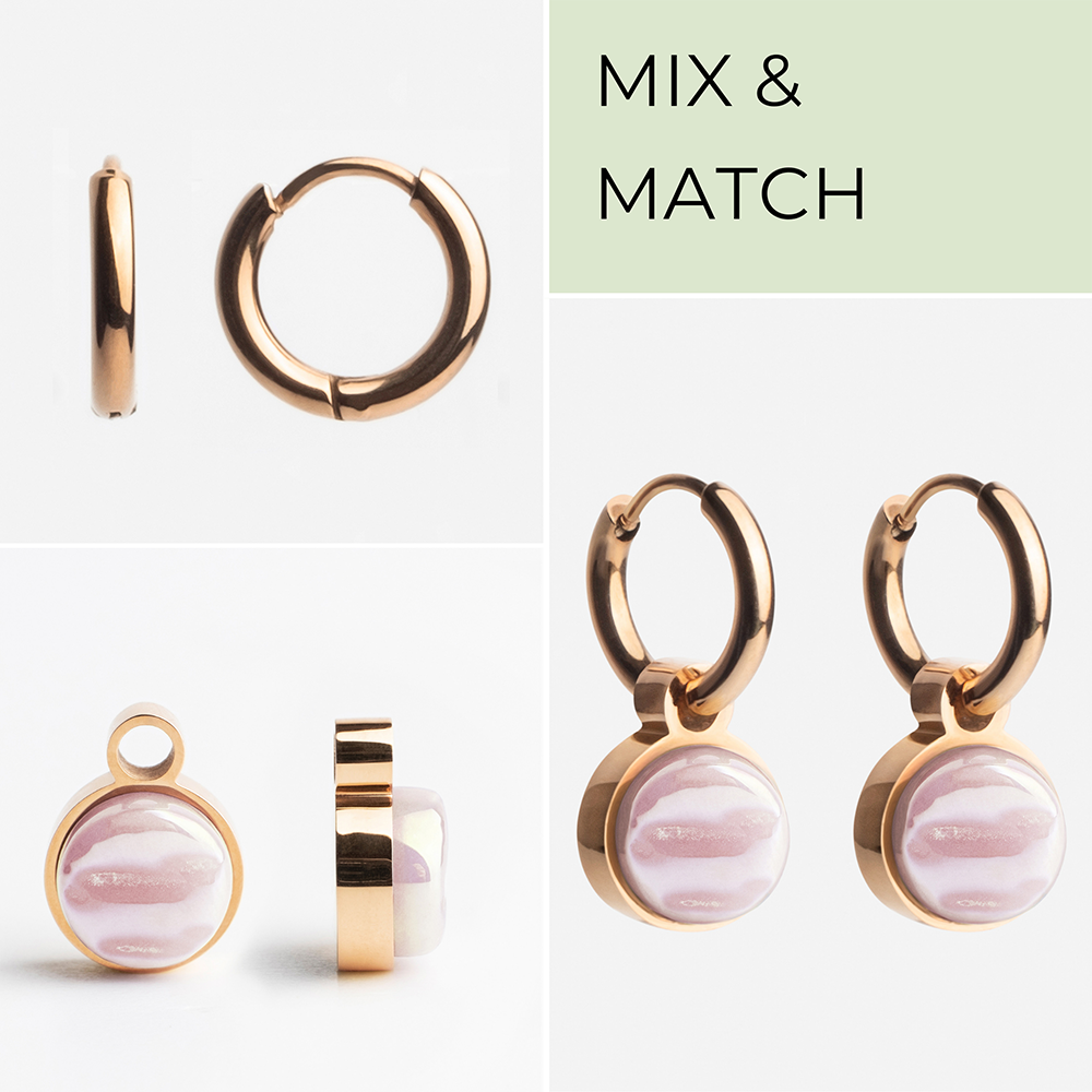 Foto von Hoop earrings with pendants • Mix & Match earrings • 12mm