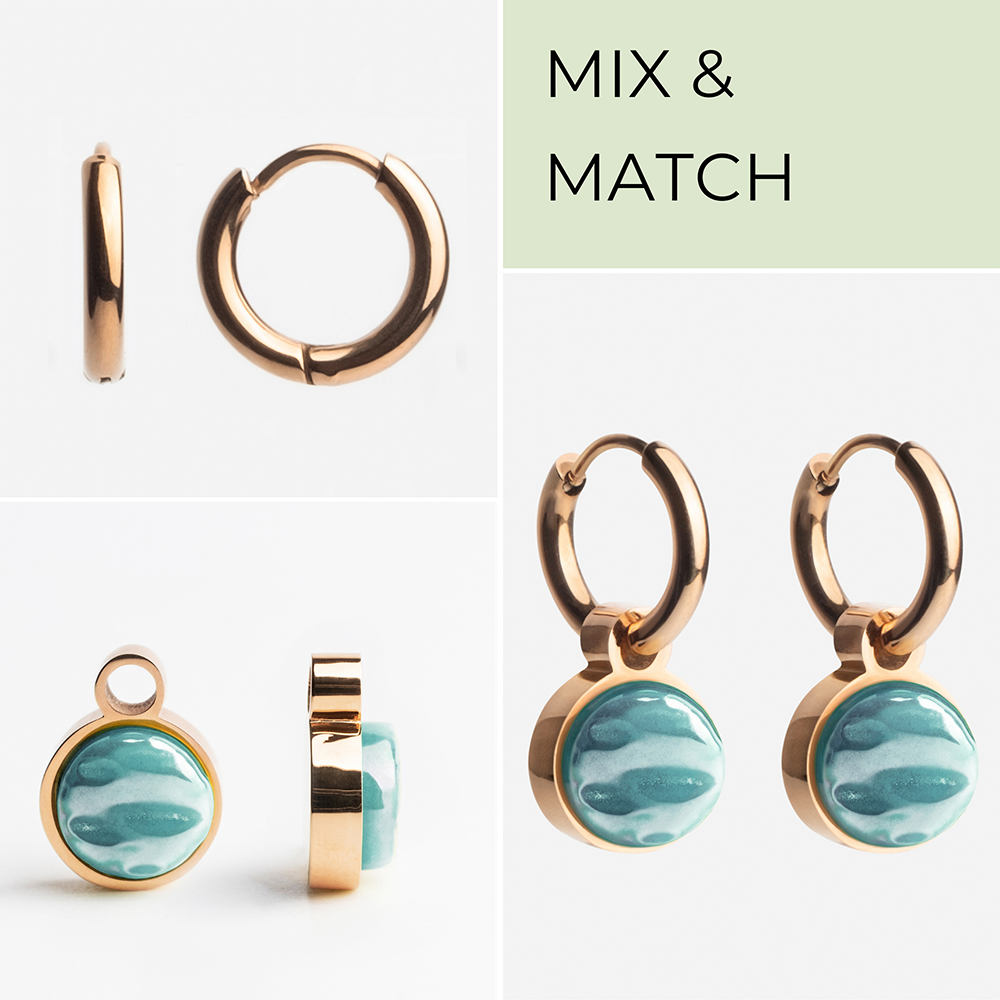 Foto von Hoop earrings with pendants • Mix & Match earrings • 12mm