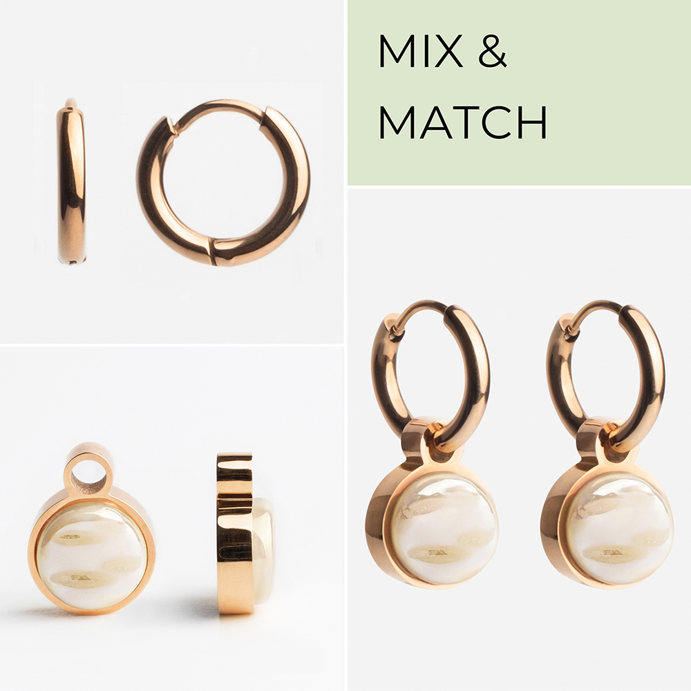 Foto von Hoop earrings with pendants • Mix & Match earrings • 12mm