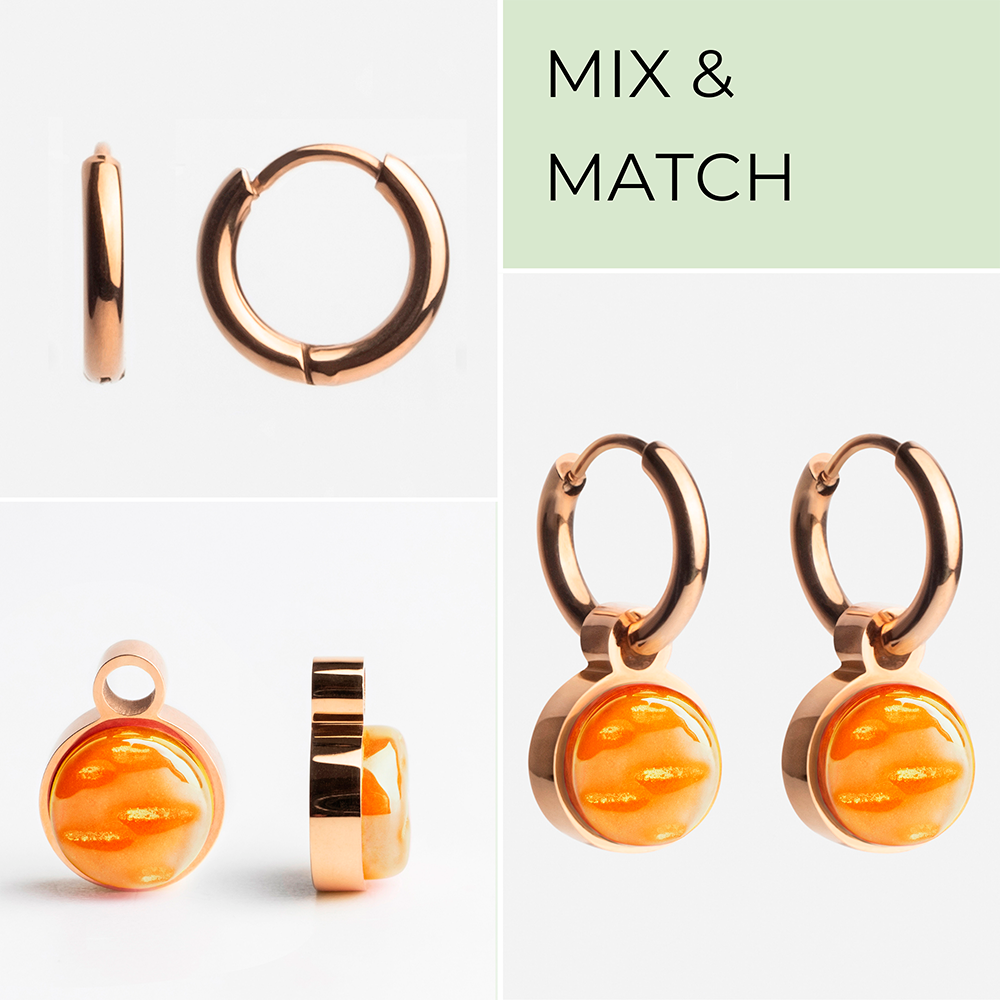 Foto von Hoop earrings with pendants • Mix & Match earrings • 12mm