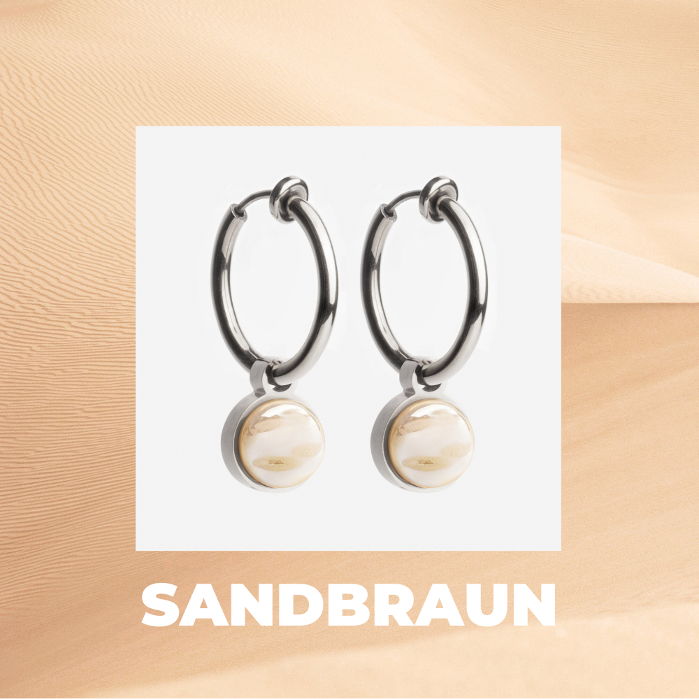Foto von Hoop clip earrings with pendants • Mix & Match ear clips • 18mm
