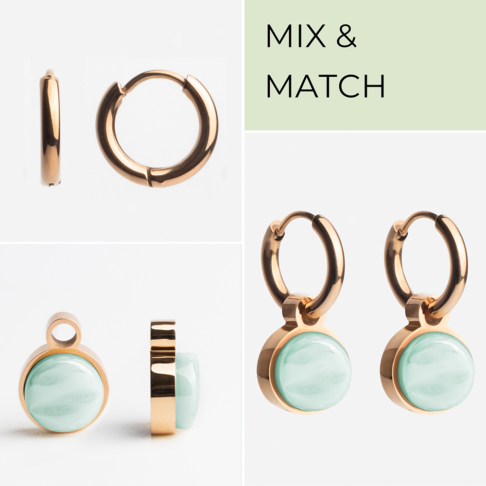 Foto von Hoop earrings with pendants • Mix & Match earrings • 12mm