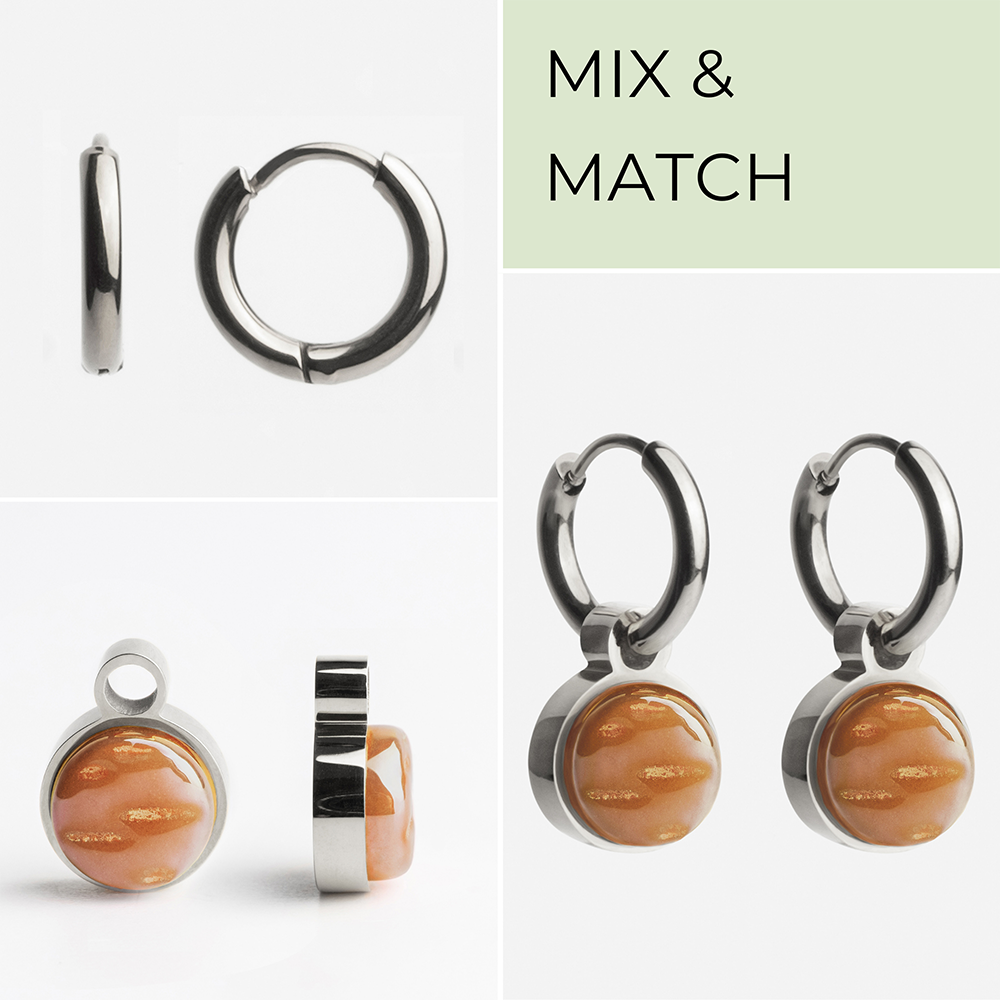 Foto von Creolen mit Anhänger  • Mix & Match Ohrringe • 12mm Foto von Creolen mit Anhänger  • Mix & Match Ohrringe • 12mm