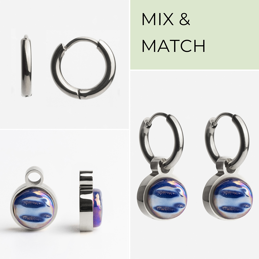 Foto von Creolen mit Anhänger  • Mix & Match Ohrringe • 12mm Foto von Creolen mit Anhänger  • Mix & Match Ohrringe • 12mm