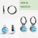 Foto von Creolen mit Anhänger  • Mix & Match Ohrringe • 12mm Foto von Creolen mit Anhänger  • Mix & Match Ohrringe • 12mm