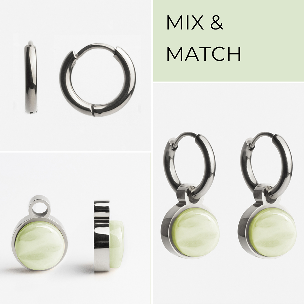 Foto von Creolen mit Anhänger  • Mix & Match Ohrringe • 12mm Foto von Creolen mit Anhänger  • Mix & Match Ohrringe • 12mm