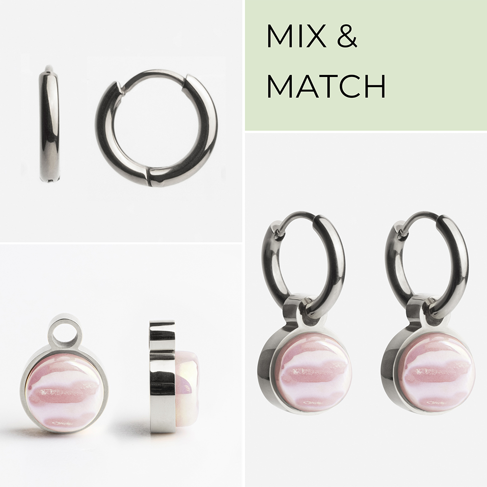 Foto von Creolen mit Anhänger  • Mix & Match Ohrringe • 12mm Foto von Creolen mit Anhänger  • Mix & Match Ohrringe • 12mm