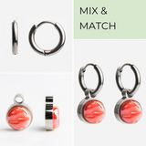 Foto von Creolen mit Anhänger  • Mix & Match Ohrringe • 12mm Foto von Creolen mit Anhänger  • Mix & Match Ohrringe • 12mm