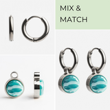 Foto von Creolen mit Anhänger  • Mix & Match Ohrringe • 12mm Foto von Creolen mit Anhänger  • Mix & Match Ohrringe • 12mm