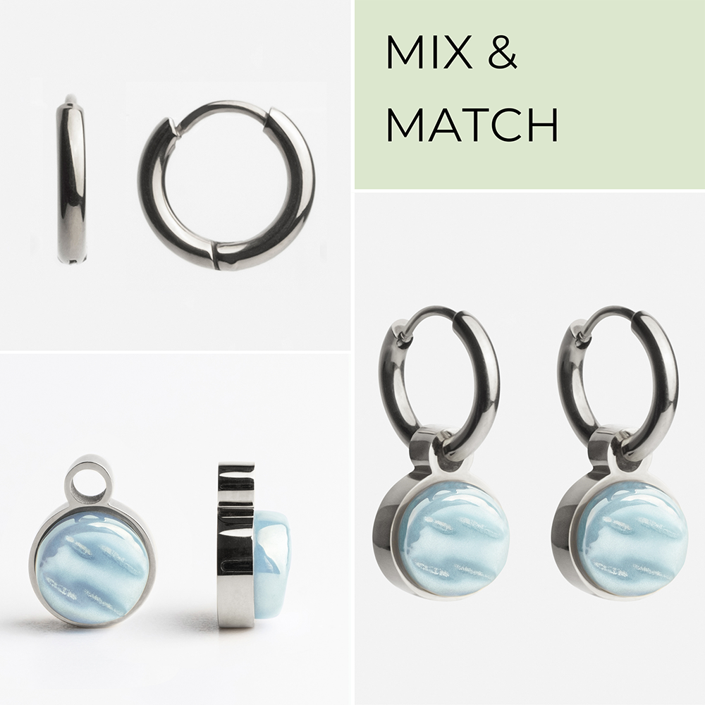 Foto von Creolen mit Anhänger  • Mix & Match Ohrringe • 12mm