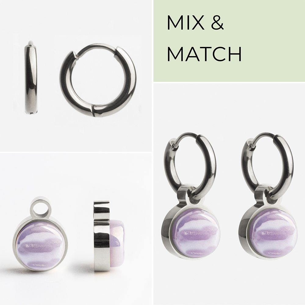 Foto von Creolen mit Anhänger  • Mix & Match Ohrringe • 12mm