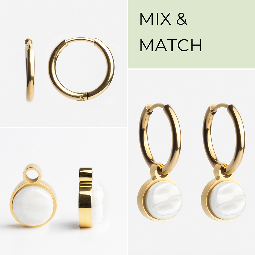 Foto von Hoop earrings with charms • Mix & Match earrings • 16mm