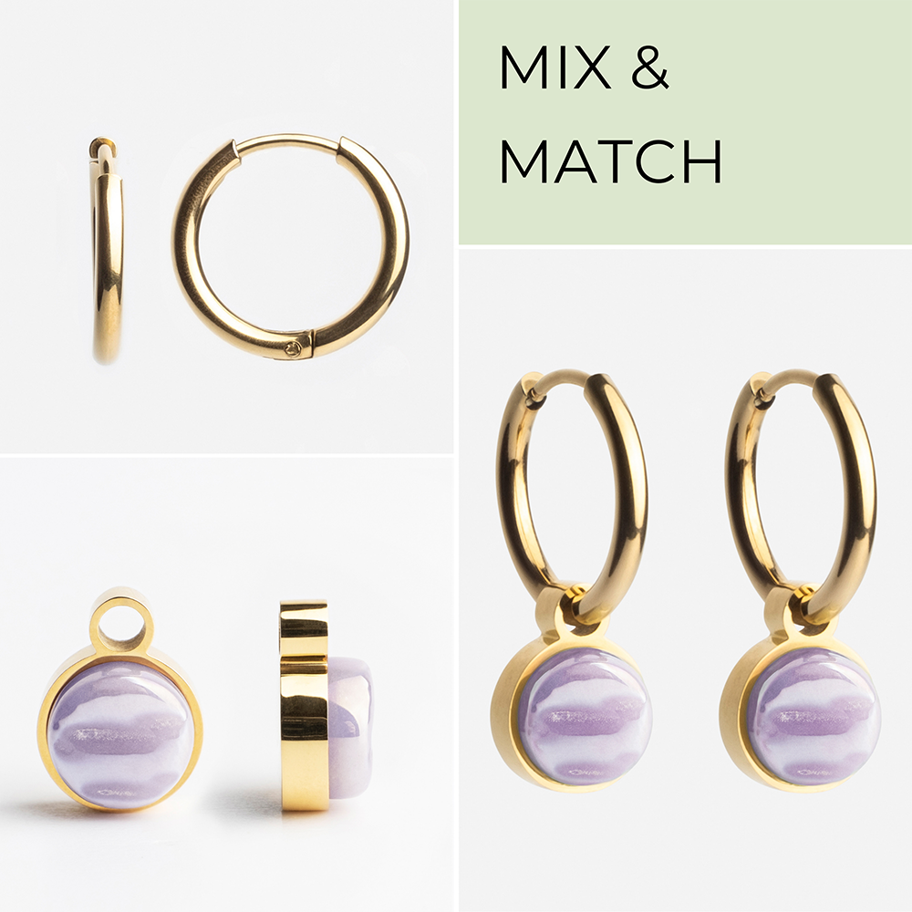 Foto von Hoop earrings with charms • Mix & Match earrings • 16mm