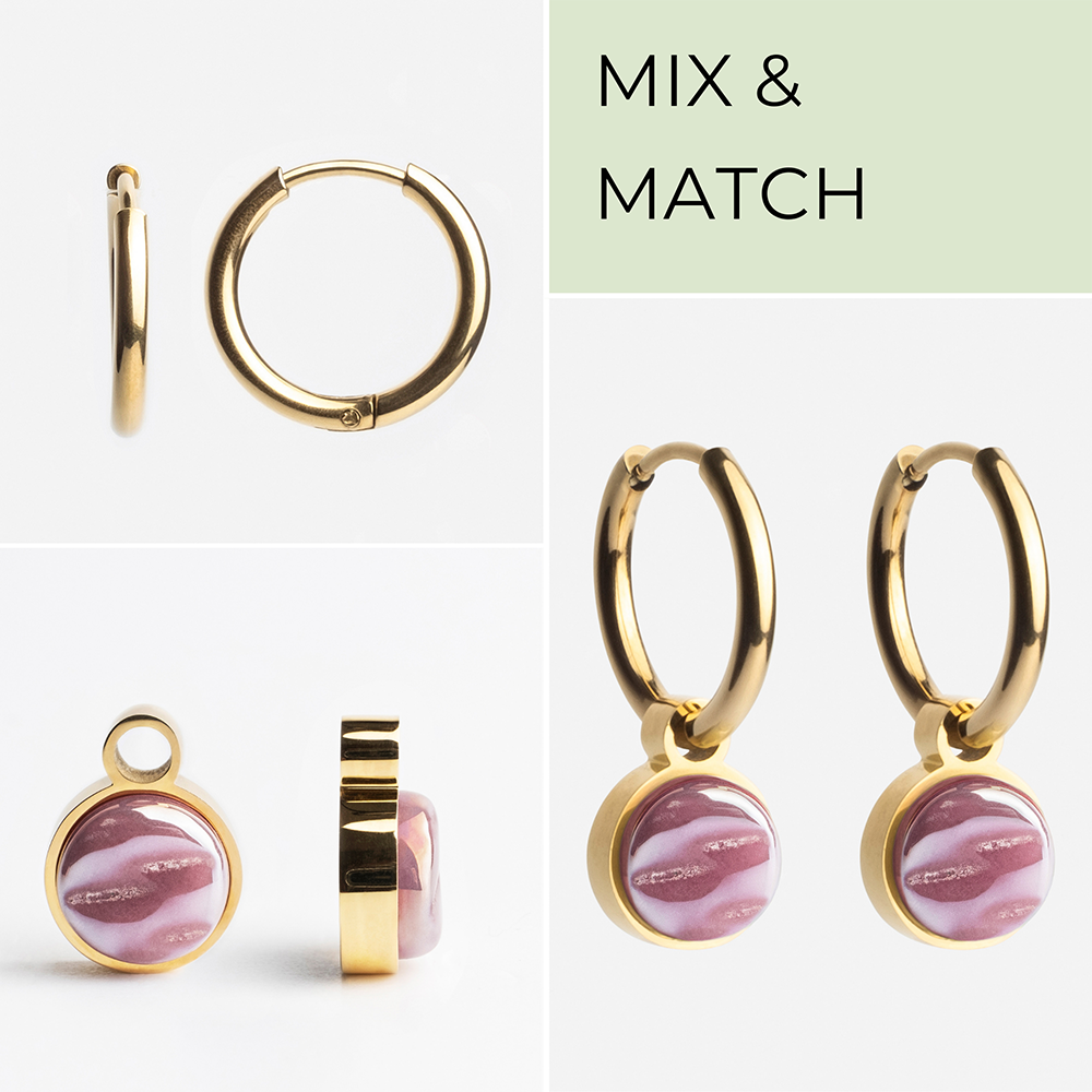 Foto von Hoop earrings with charms • Mix & Match earrings • 16mm