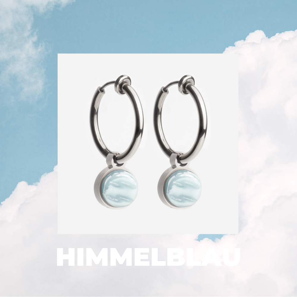 Foto von Hoop clip earrings with pendants • Mix & Match ear clips • 18mm