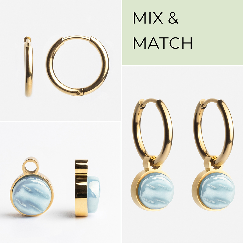 Foto von Hoop earrings with charms • Mix & Match earrings • 16mm