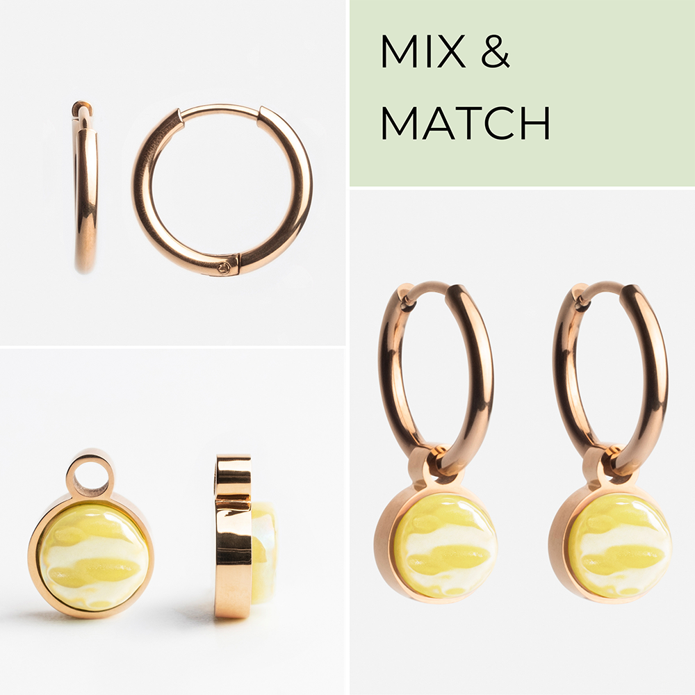 Foto von Hoop earrings with charms • Mix & Match earrings • 16mm