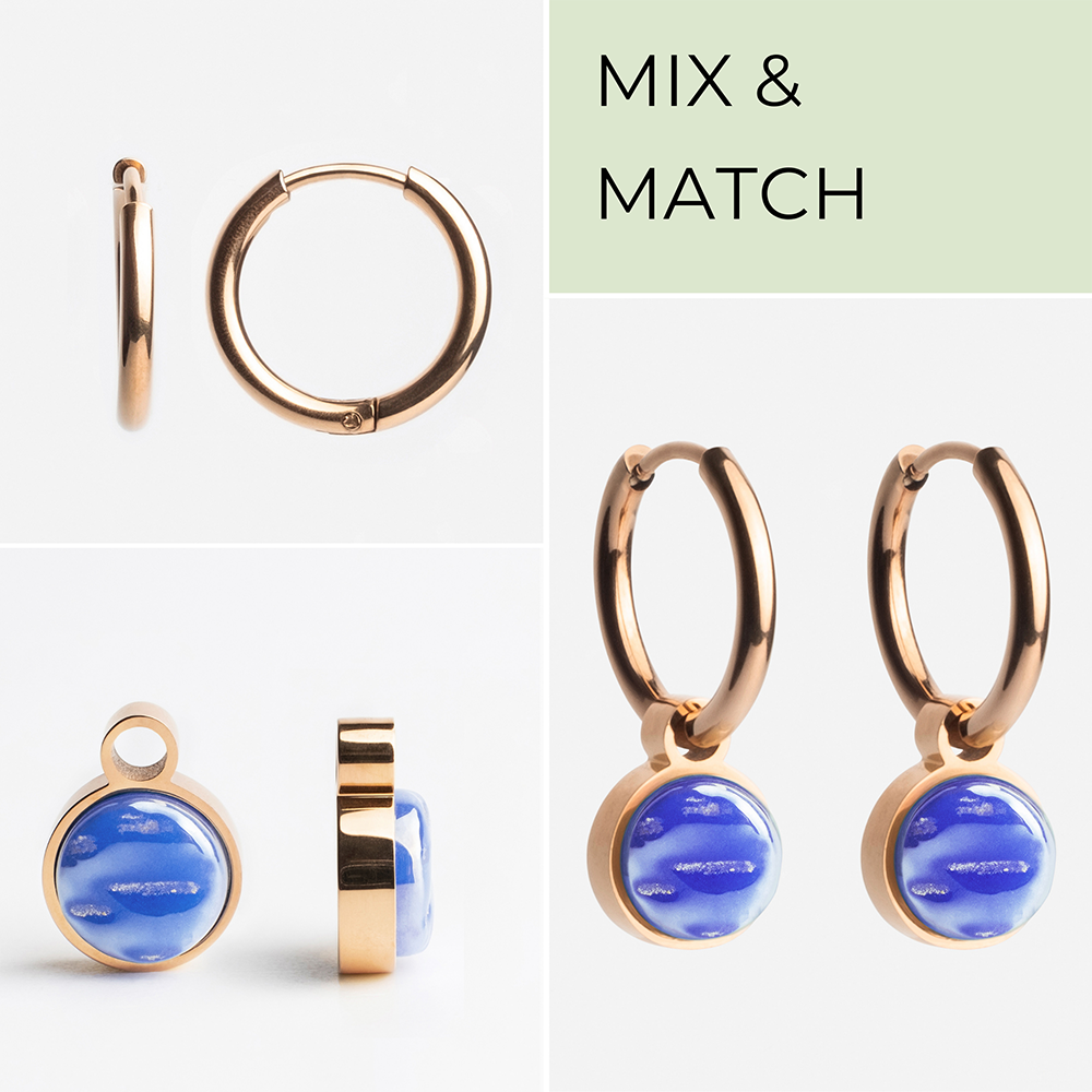 Foto von Hoop earrings with charms • Mix & Match earrings • 16mm