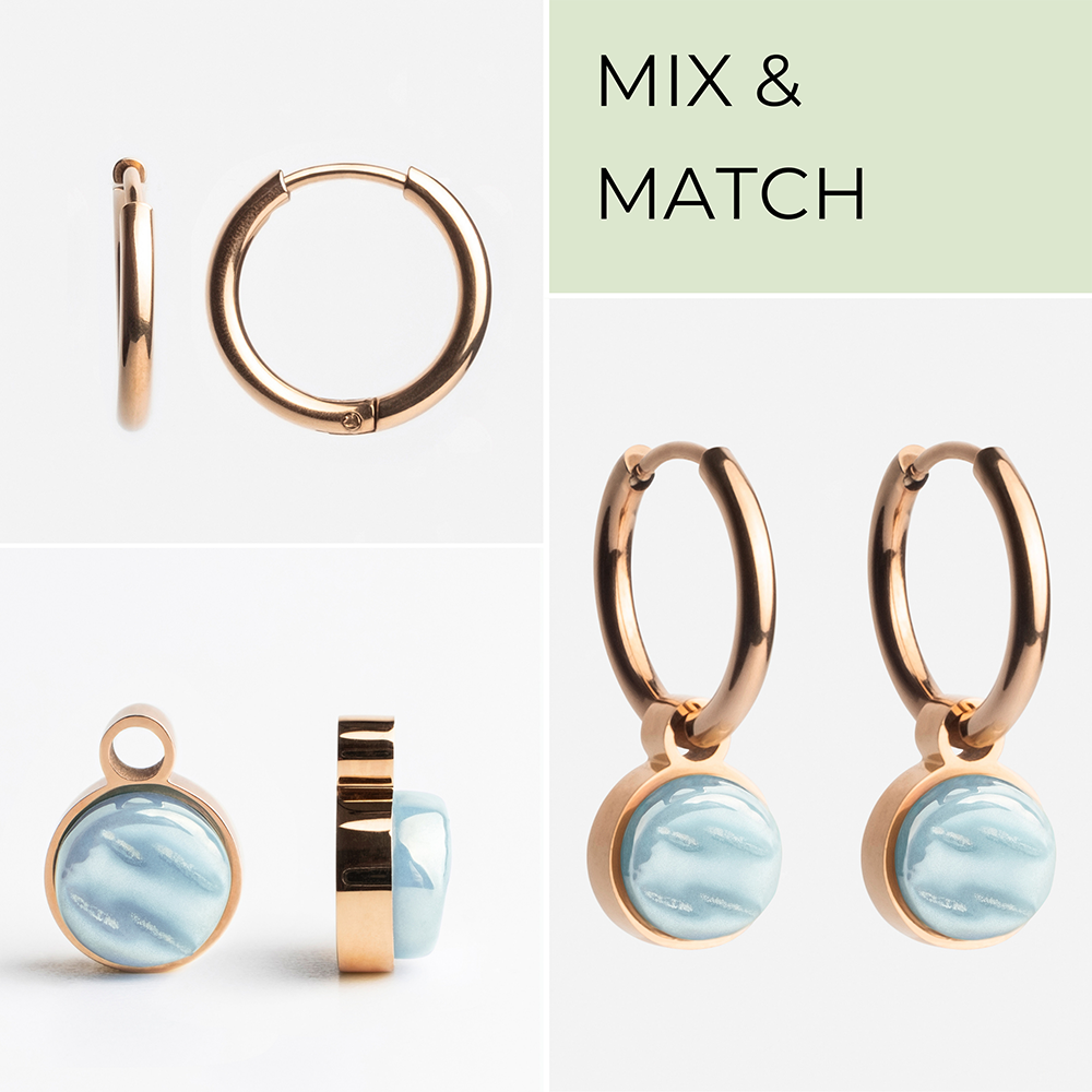 Foto von Hoop earrings with charms • Mix & Match earrings • 16mm