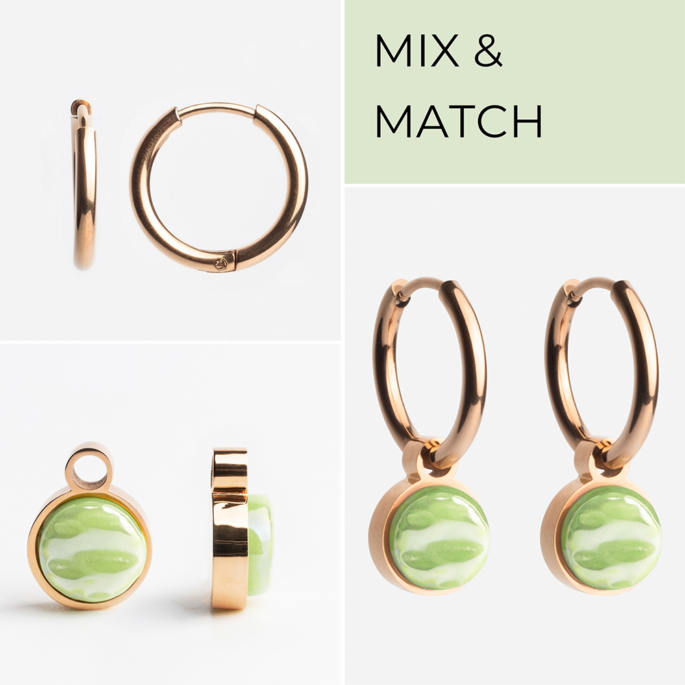 Foto von Hoop earrings with charms • Mix & Match earrings • 16mm