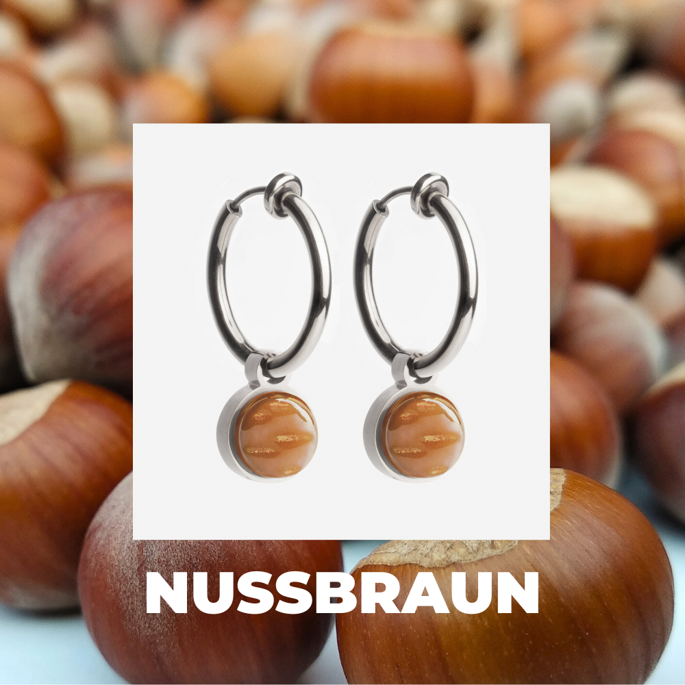 Foto von Hoop clip earrings with pendants • Mix & Match ear clips • 18mm