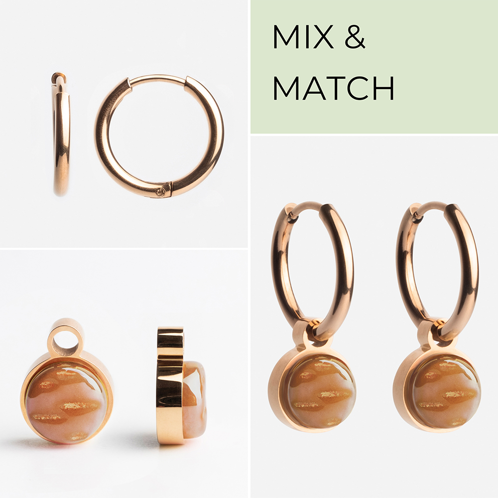 Foto von Hoop earrings with charms • Mix & Match earrings • 16mm