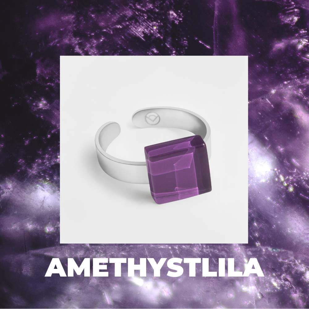 Foto von Small ring with 10mm stone • adjustable size