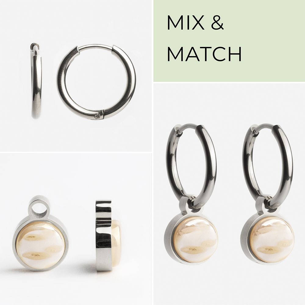 Foto von Hoop earrings with charms • Mix & Match earrings • 16mm