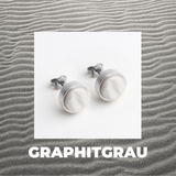 Foto von Stainless steel stud earrings with stone • Mother-of-pearl look • 8mm