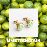 Foto von Stainless steel stud earrings with stone • Mother-of-pearl look • 8mm