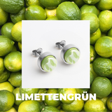 Foto von Stainless steel stud earrings with stone • Mother-of-pearl look • 8mm