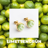 Foto von Stainless steel stud earrings with stone • Mother-of-pearl look • 8mm