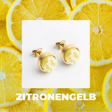 Foto von Stainless steel stud earrings with stone • Mother-of-pearl look • 8mm