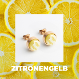 Foto von Stainless steel stud earrings with stone • Mother-of-pearl look • 8mm