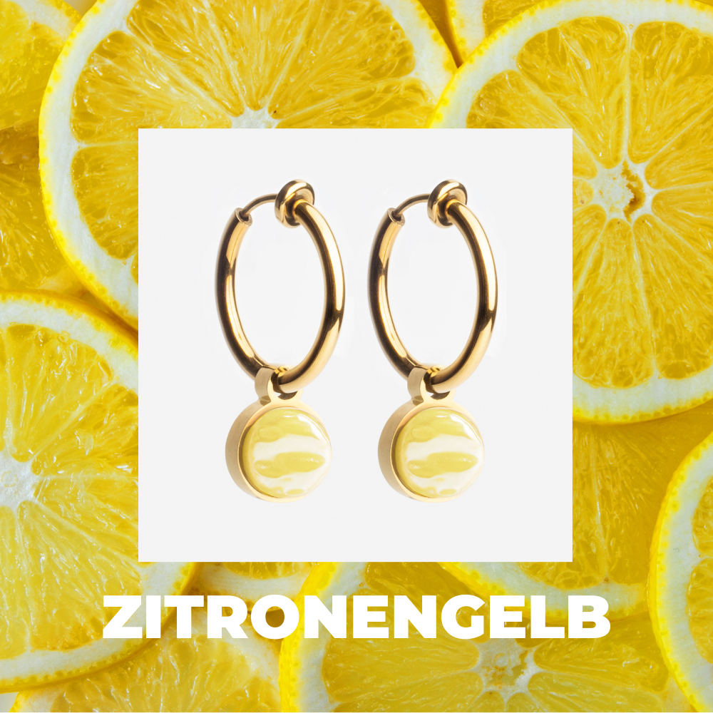 Foto von Hoop clip earrings with pendants • Mix & Match ear clips • 18mm