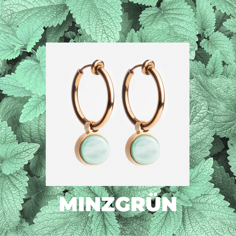 Foto von Hoop clip earrings with pendants • Mix & Match ear clips • 18mm