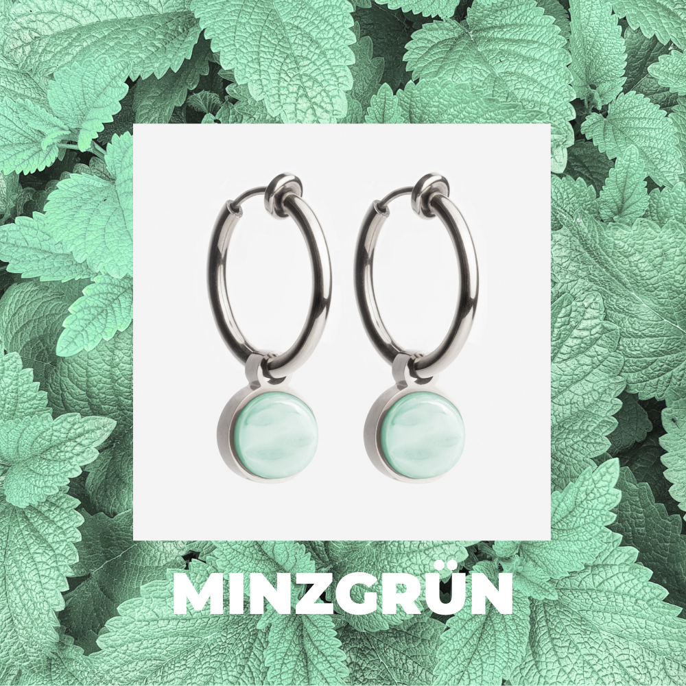 Foto von Hoop clip earrings with pendants • Mix & Match ear clips • 18mm