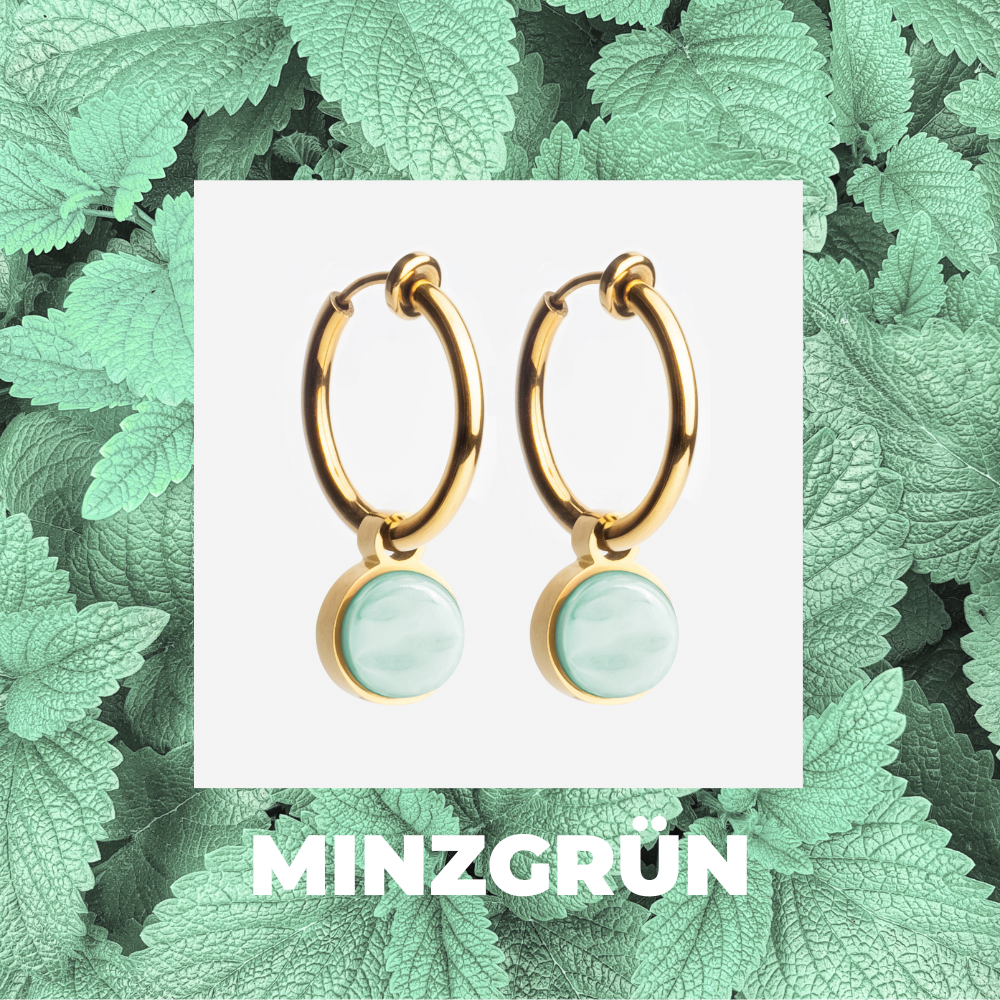 Foto von Hoop clip earrings with pendants • Mix & Match ear clips • 18mm