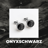 Foto von Stainless steel stud earrings with stone • Mother-of-pearl look • 8mm